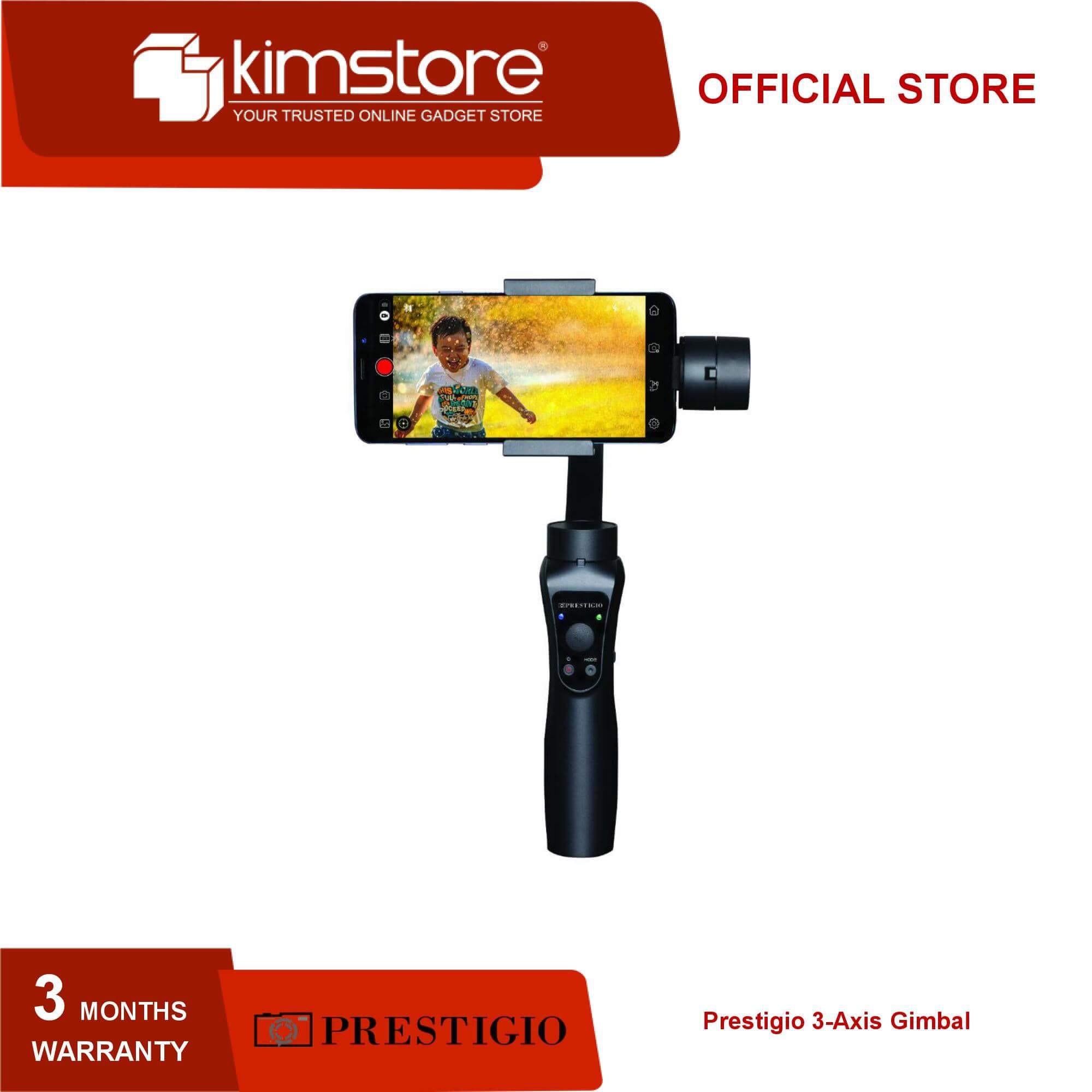 Prestigio 3-Axis Gimbal, Silent Brushless Motor Bluetooth for iOS Android Mobile Filmmaking Vlogging