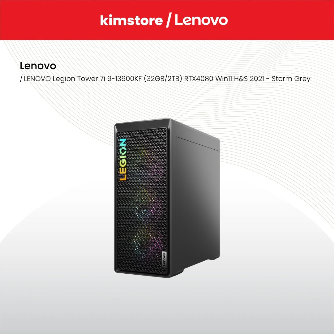 Lenovo Legion Tower 7 i9-13900KF (32GB/2TB) RTX4080 Win11 H&S 2021 - Storm Grey