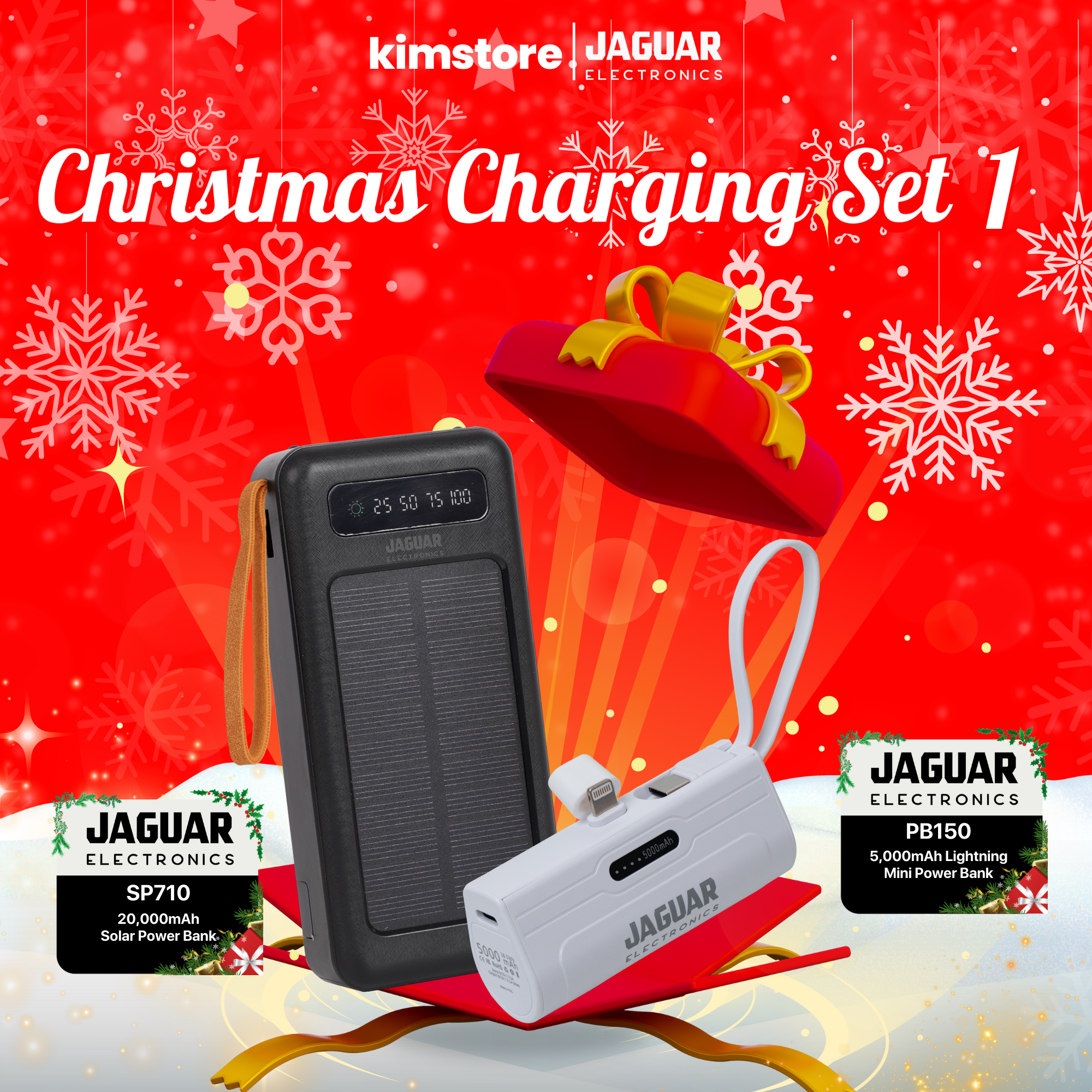 Jaguar Electronics Charging Set Bundles (Data Cables, Power Bank, Wireless Mouse)