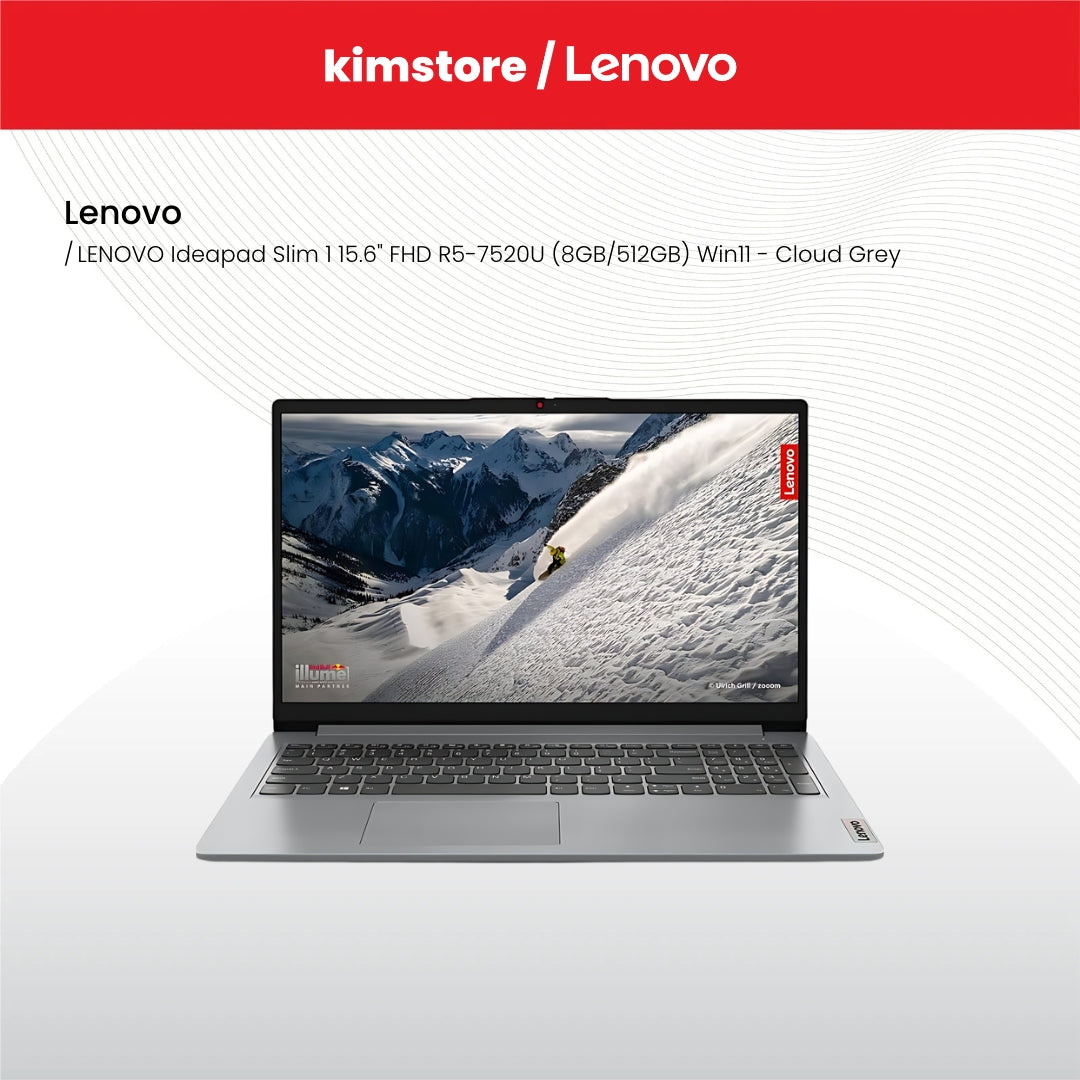 LENOVO Ideapad Slim 1 15.6" FHD R5-7520U (8GB/512GB) Win11 - Cloud Grey