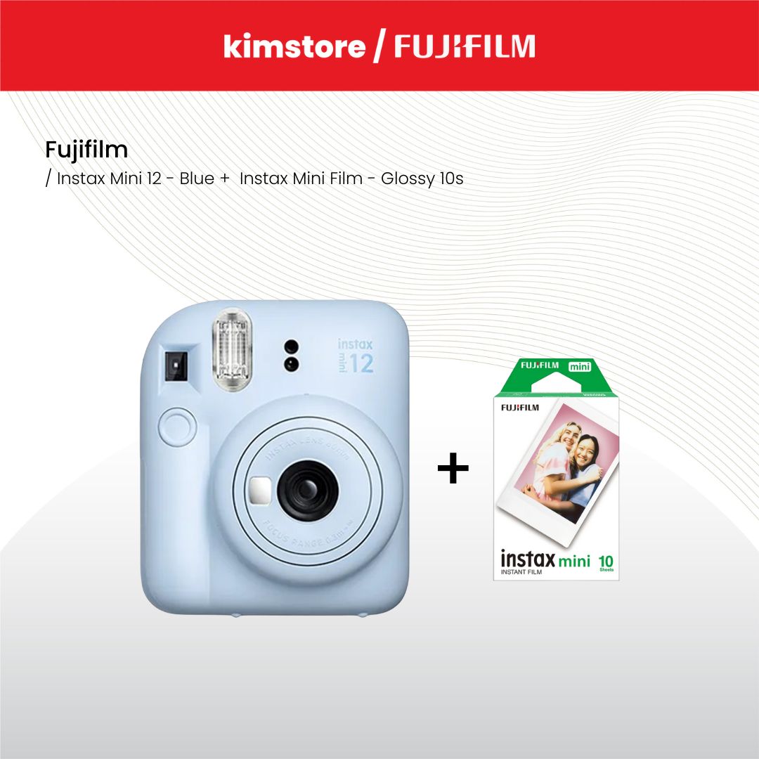 Bundle: FUJIFILM Instax Mini 12 +  [free] FUJIFILM Instax Mini Film - Glossy 10s