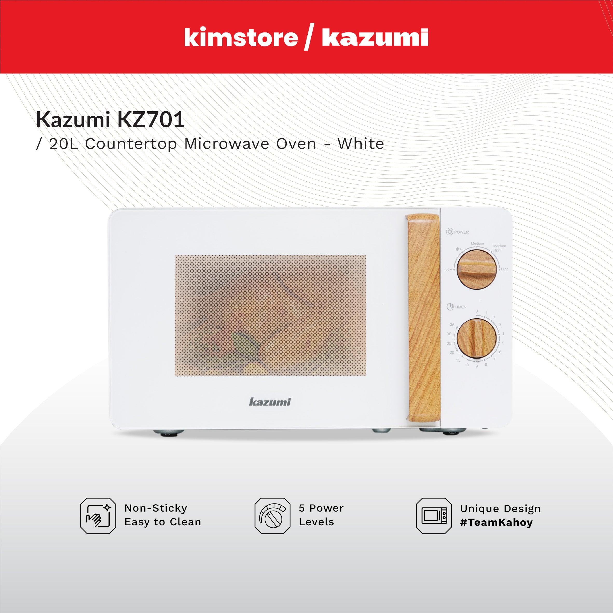 [Open Box] [B] Kazumi KZ701 20L Countertop Microwave Oven