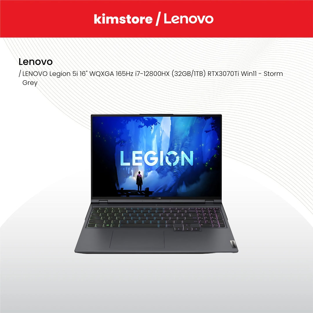 LENOVO Legion 7 16" WQXGA 165Hz I7-12800HX (32GB/1TB) RTX3070Ti Win 11 - Storm Grey