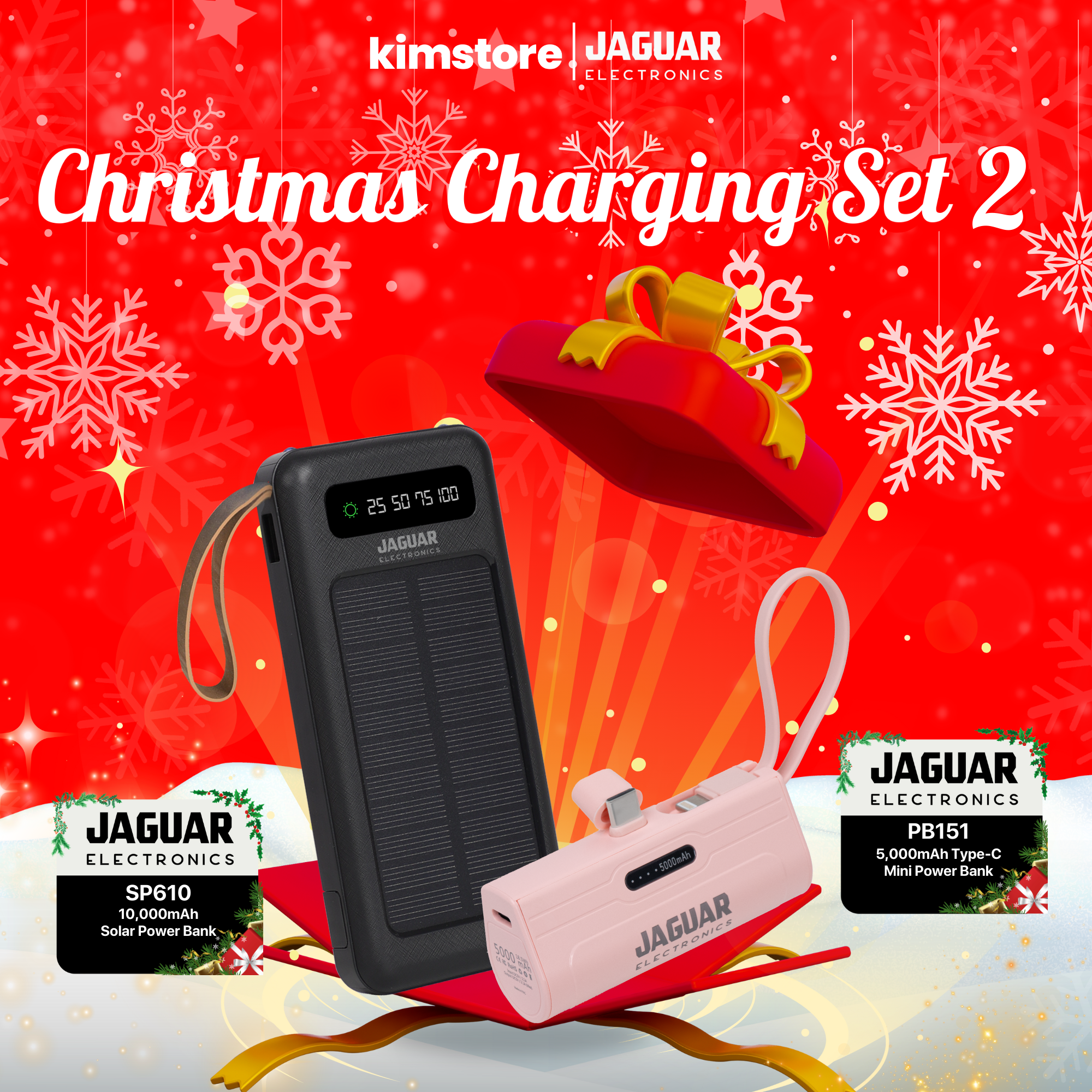 Jaguar Electronics Charging Set Bundles (Data Cables, Power Bank, Wireless Mouse)