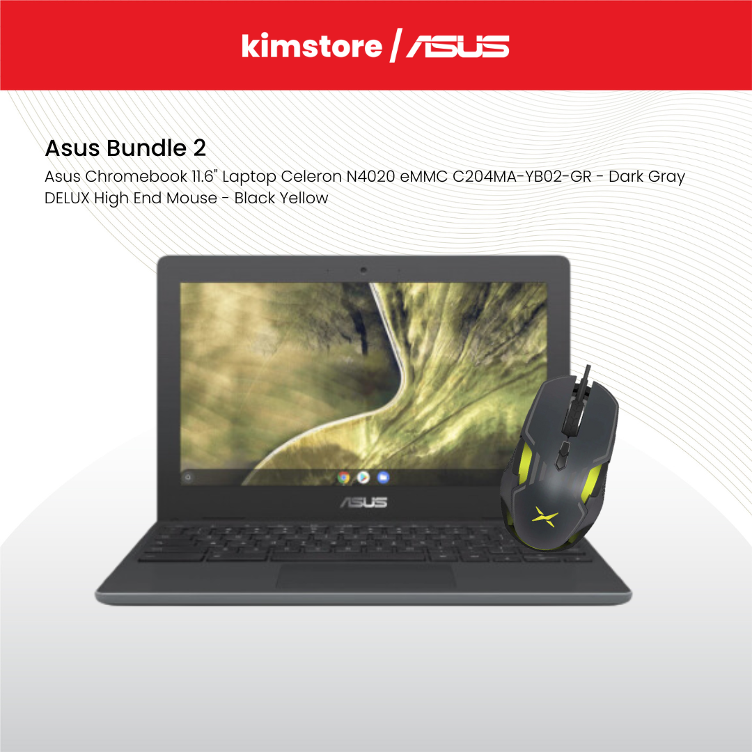 Bundle: ASUS laptop + DELUX M628BU (PMW3389) High End Mouse - Black Yellow