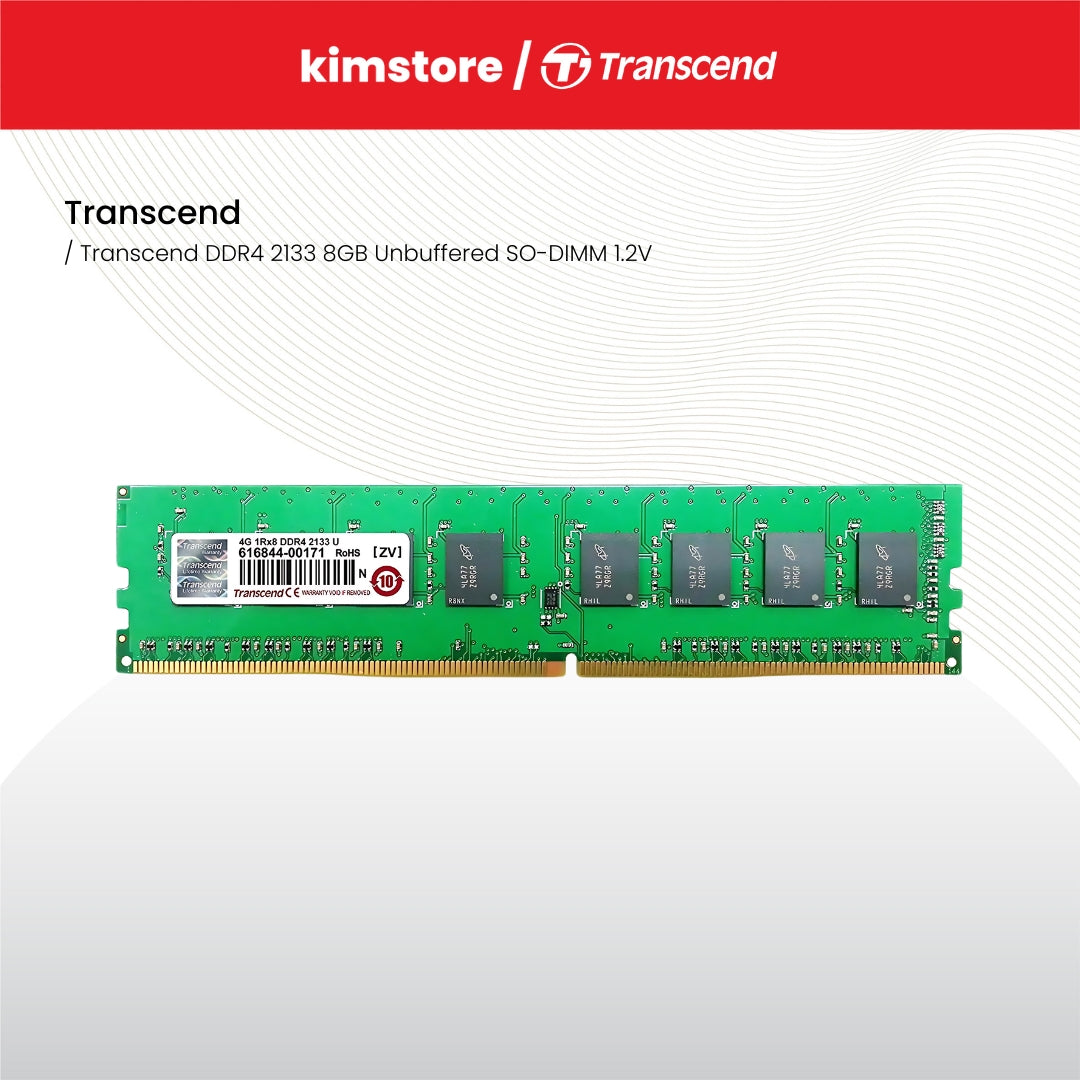 Transcend DDR4 2133 8GB Unbuffered SO-DIMM 1.2V