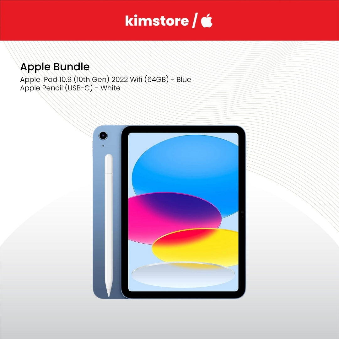 BUNDLE: Apple iPad 10.9 (10th Gen) 2022 Wifi + Apple Pencil/Skinarma