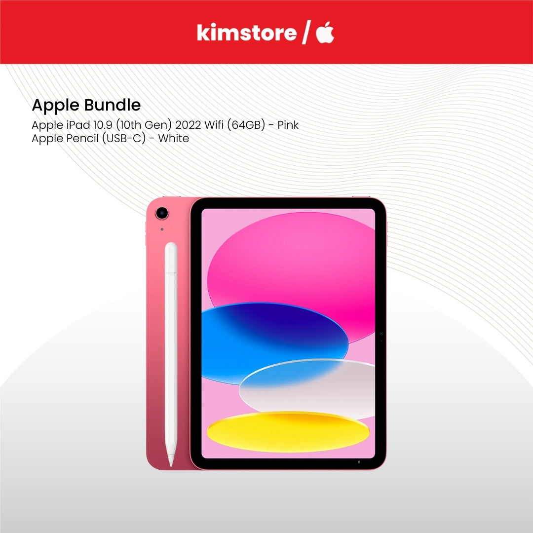 Bundle: Apple iPad 10.9 (10th Gen) 2022 Wifi + Apple Pencil or Skinarma