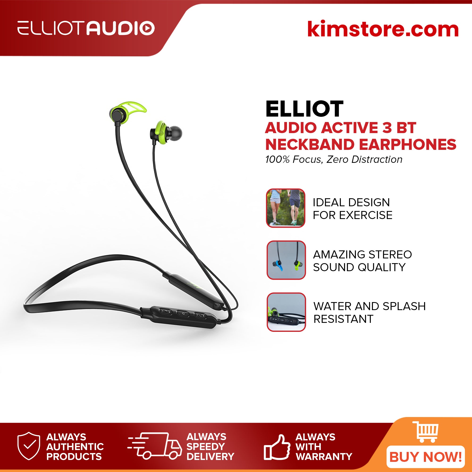 [OPEN BOX] [B] Elliot Audio Active 3 Bt Neckband Earphones Blue