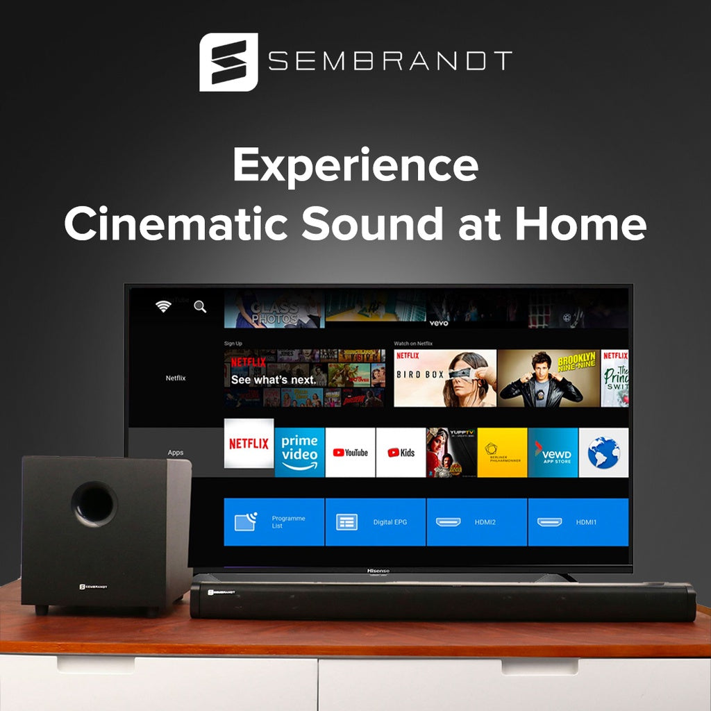 [OPEN BOX] [B] SEMBRANDT HT3000 Soundbar - Black & SEMBRANDT HT3000 Subwoofer - Black