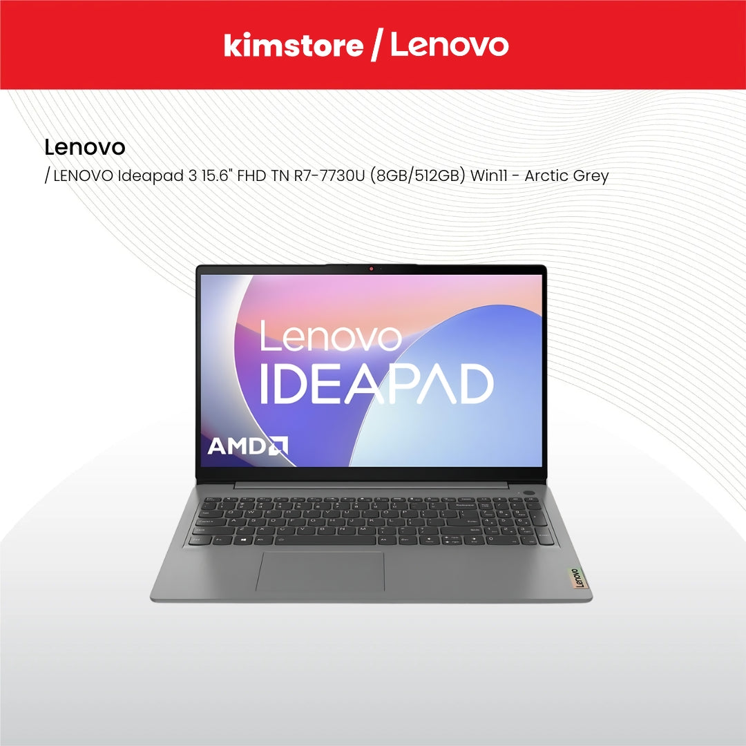 LENOVO Ideapad Slim 3 14" FHD R7-7730U (16GB/512GB) Win11 - Arctic Grey