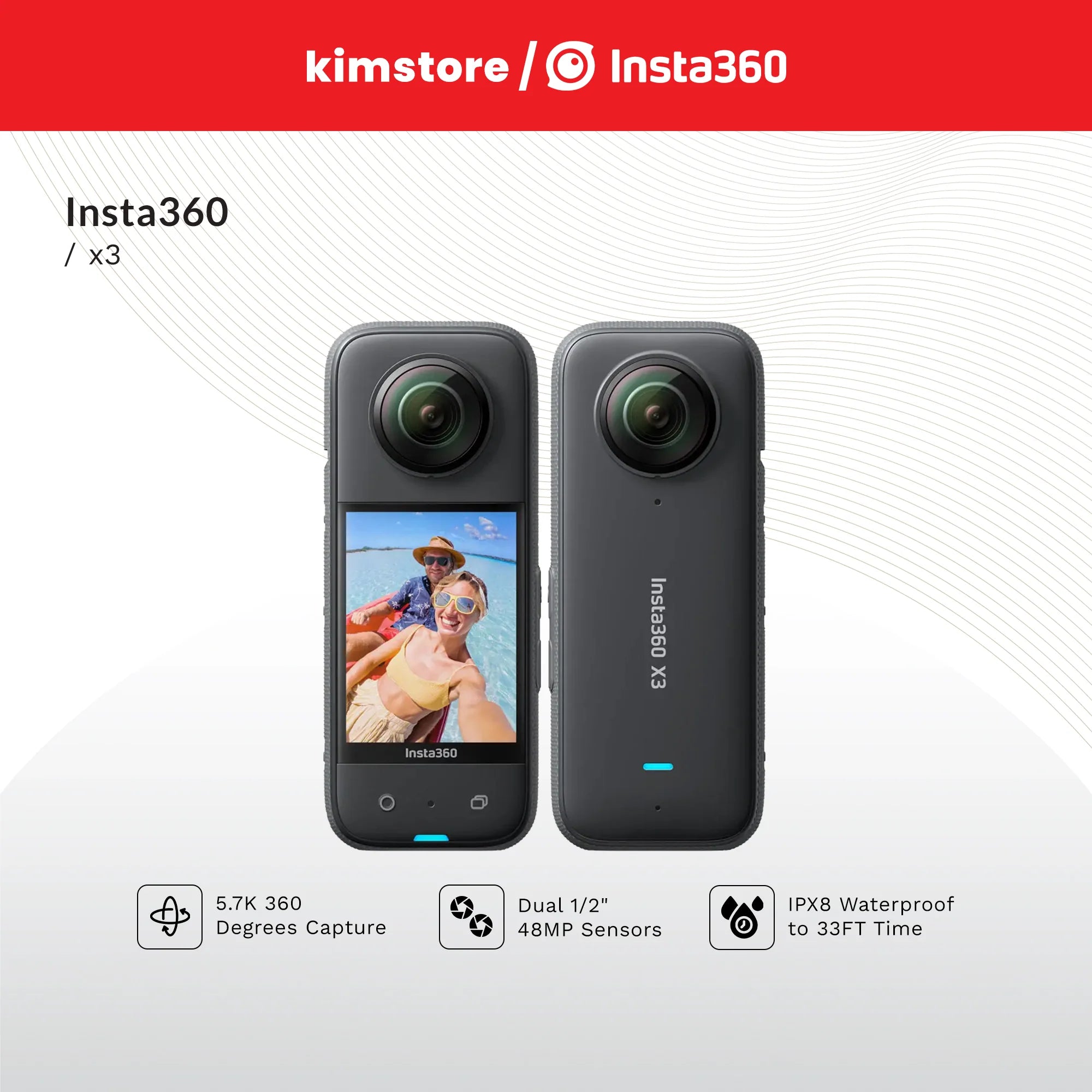 [BUNDLE] Insta 360 X3 + Ring light + Double-Wall Tumbler