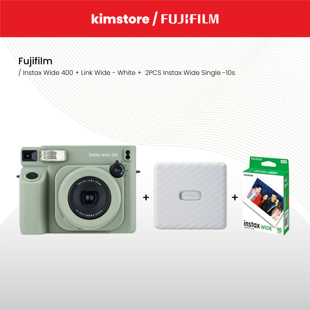 Bundle: Fujifilm Instax Wide 400 + Fujifilm Link Wide + [FREE] 2PCS Fujifilm Instax Wide Single -10s