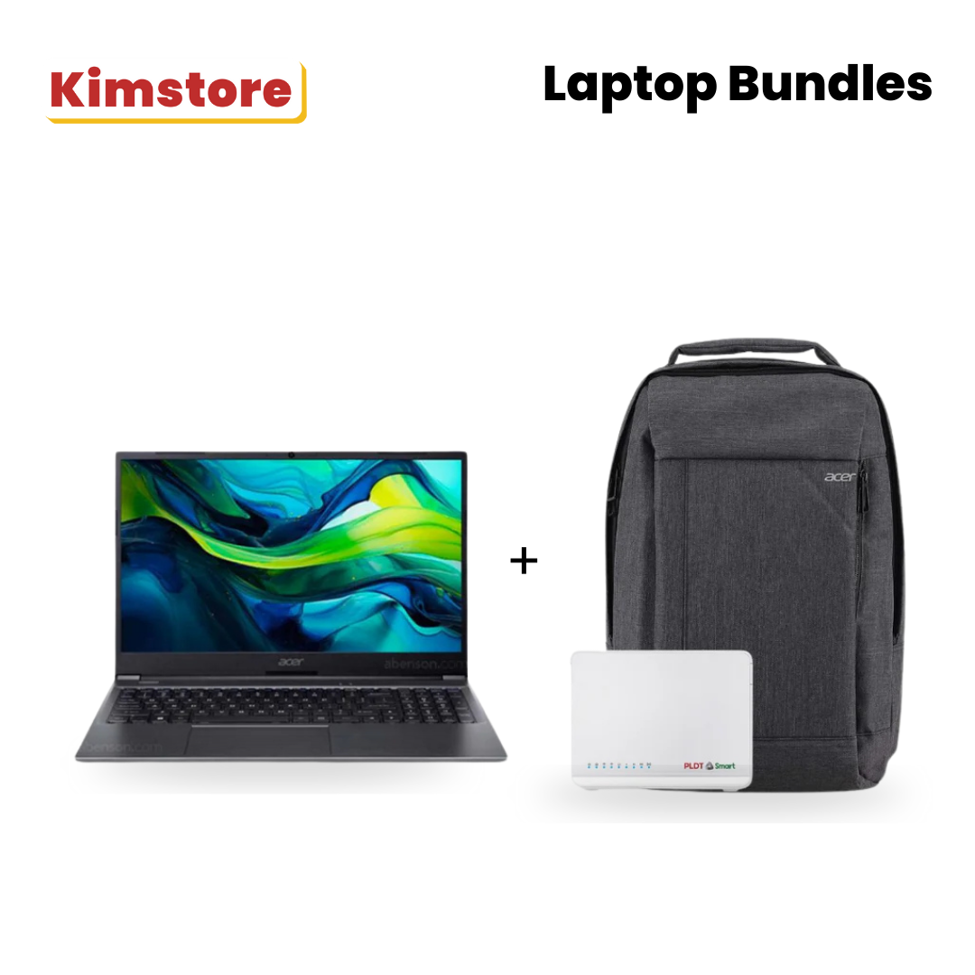 Bundle: Acer Cons AL15-51M-773W - Titanium Gray + SMART Prepaid Home Wifi LTE ADVANCED ( Evoluzn-lD4 ) + [free] Acer Backpack