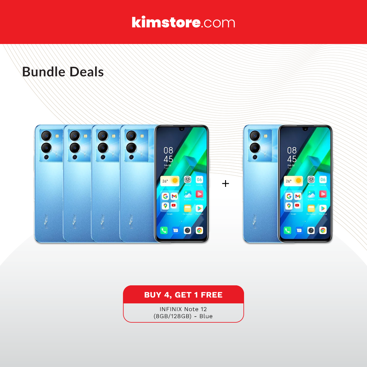 Buy 4, Get 1 FREE: Infinix Note 12 (8GB/128GB) - Blue