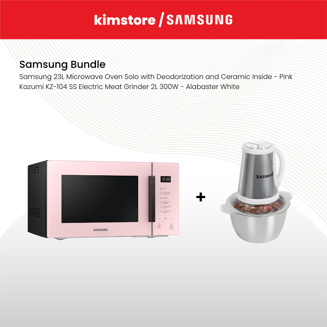 Bundle: Samsung 23L Microwave Oven + Kazumi KZ-104 Electric Meat Grinder (Pre-Order)