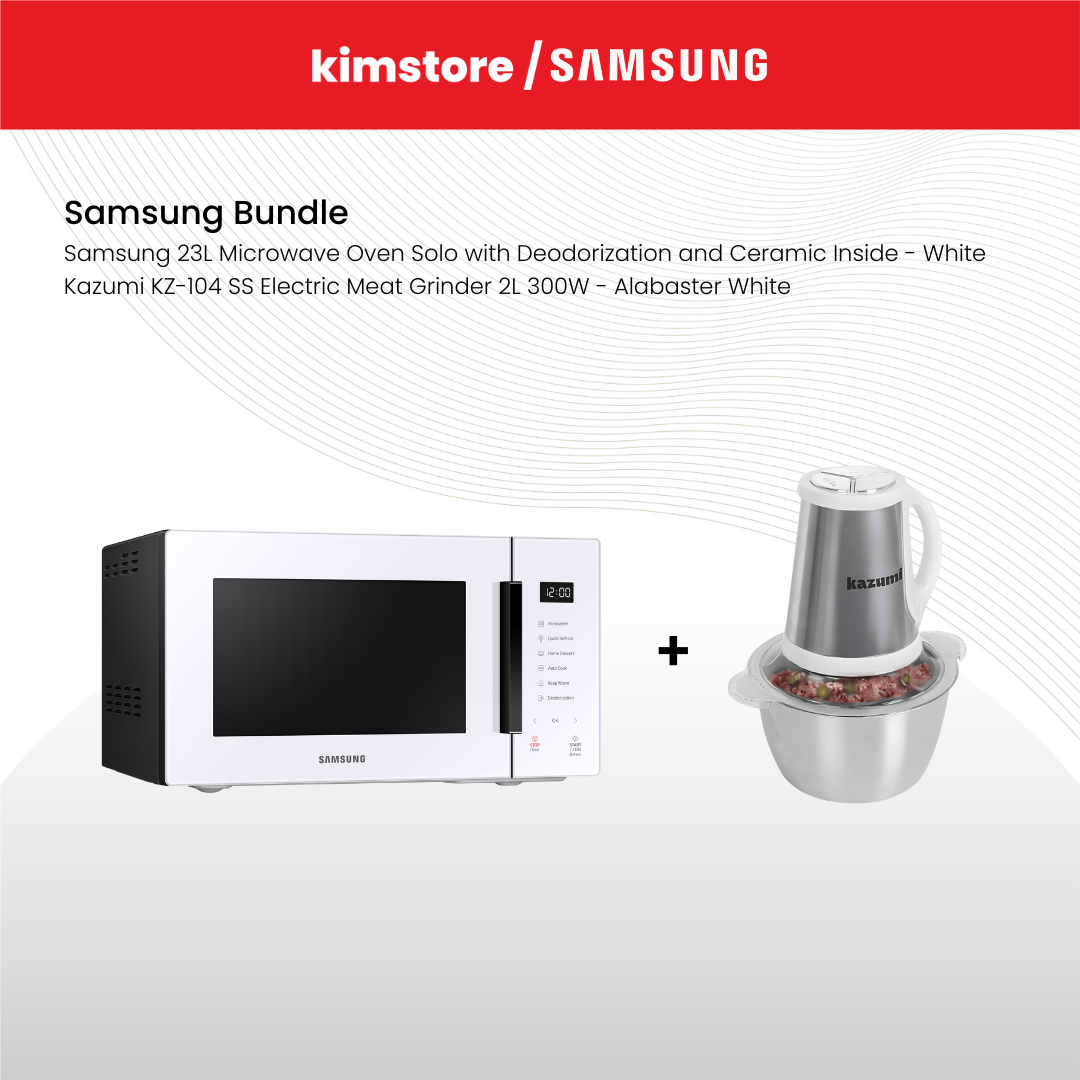 Bundle: Samsung 23L Microwave Oven + Kazumi KZ-104 Electric Meat Grinder (Pre-Order)