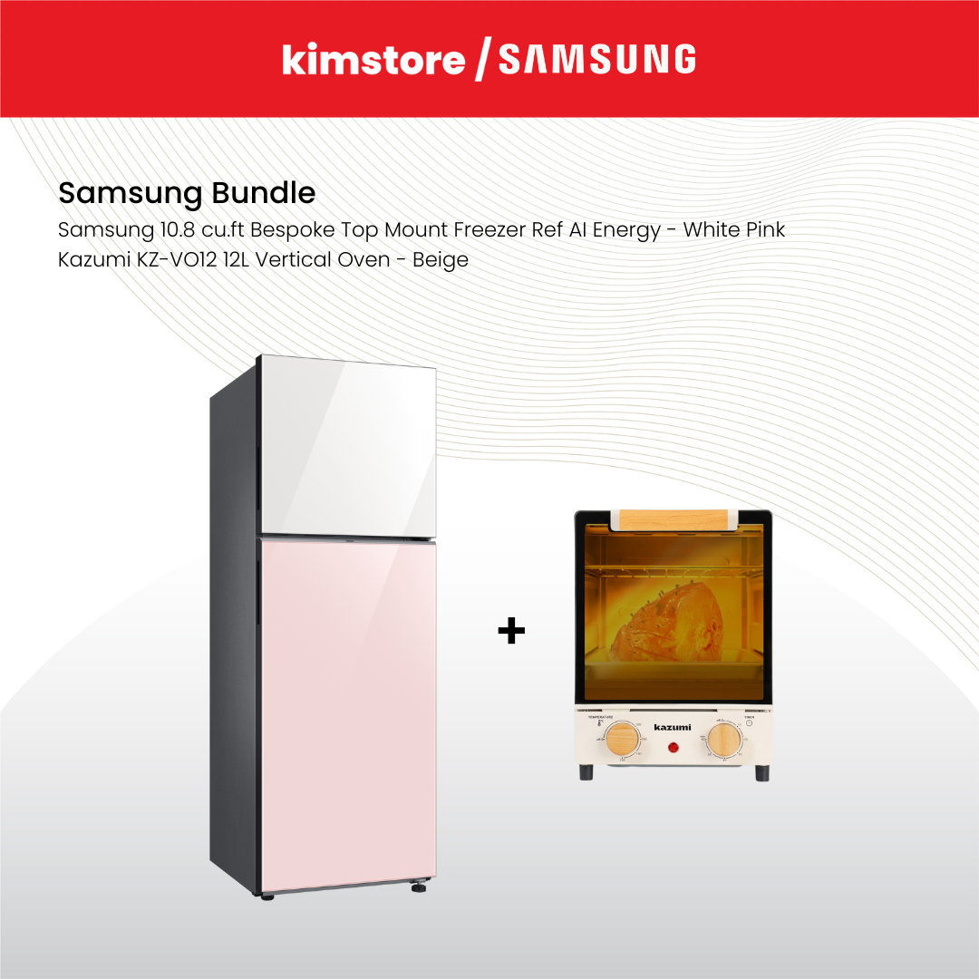 Bundle: Samsung 10.8 cu.ft Bespoke Freezer Ref AI Energy  + Kazumi 12L Vertical Oven (Pre-Order)