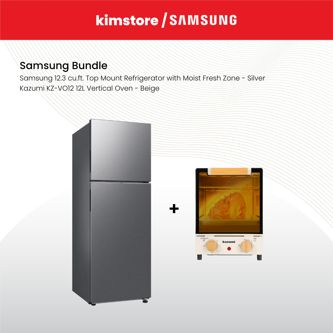 Bundle: Samsung 12.3 cu.ft. Refrigerator + Kazumi 12L Vertical Oven (Pre-Order)