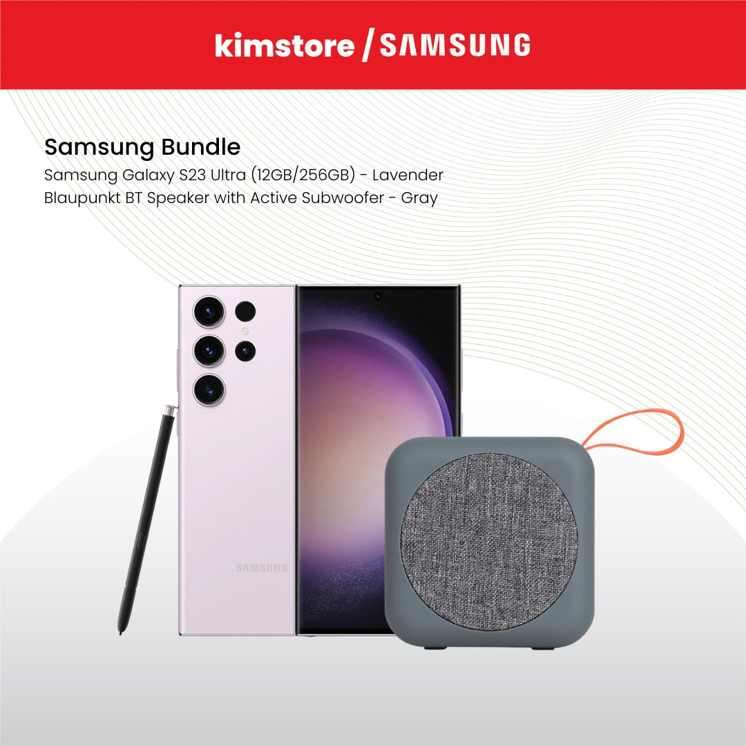 Bundle: Samsung Phones + Blaupunkt BT Speaker with Active Subwoofer - Gray