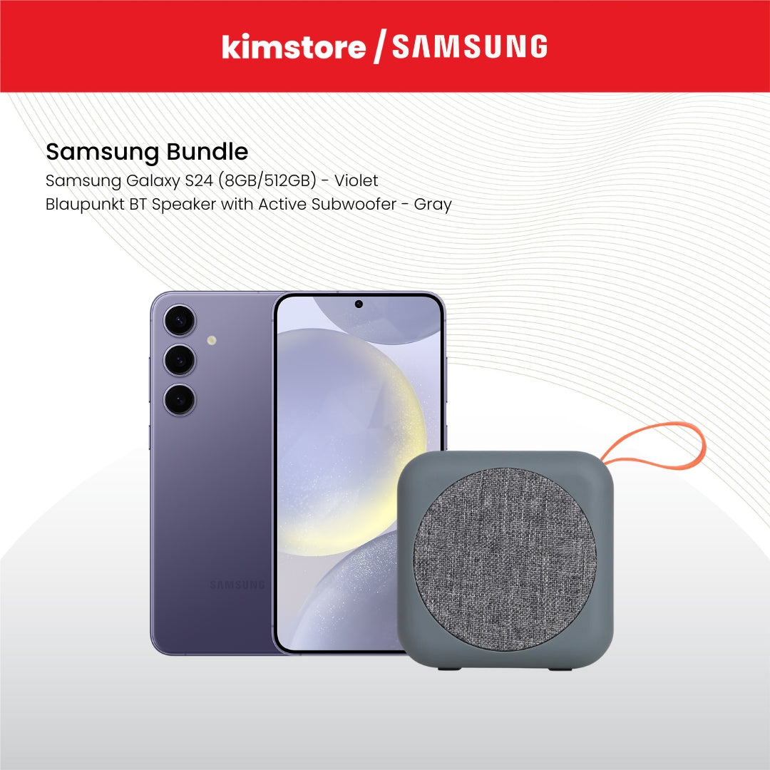 Bundle: Samsung Phones + Blaupunkt BT Speaker with Active Subwoofer - Gray