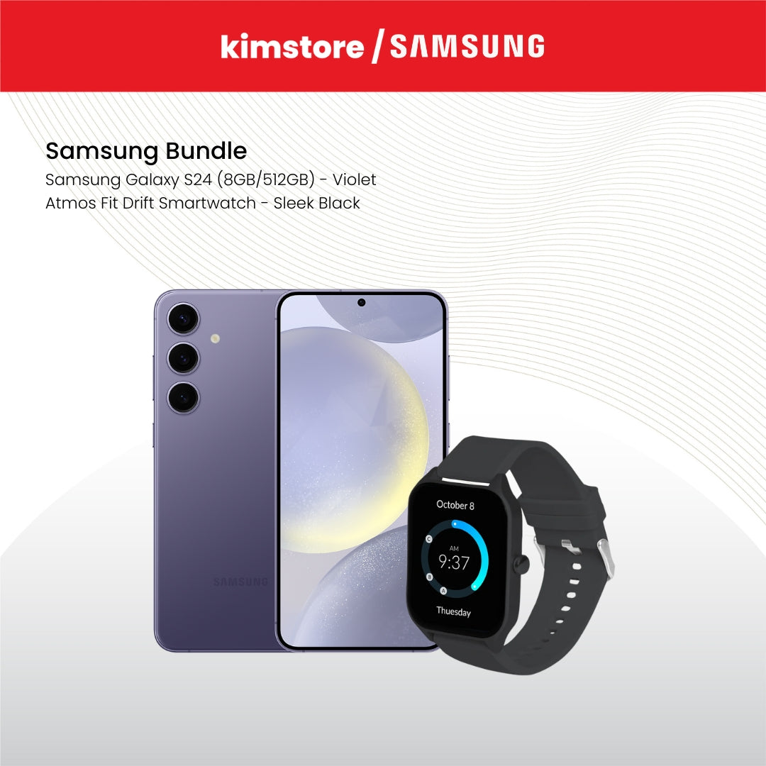 Bundle: Samsung Phones + Atmos Fit Drift Smartwatch - Sleek Black