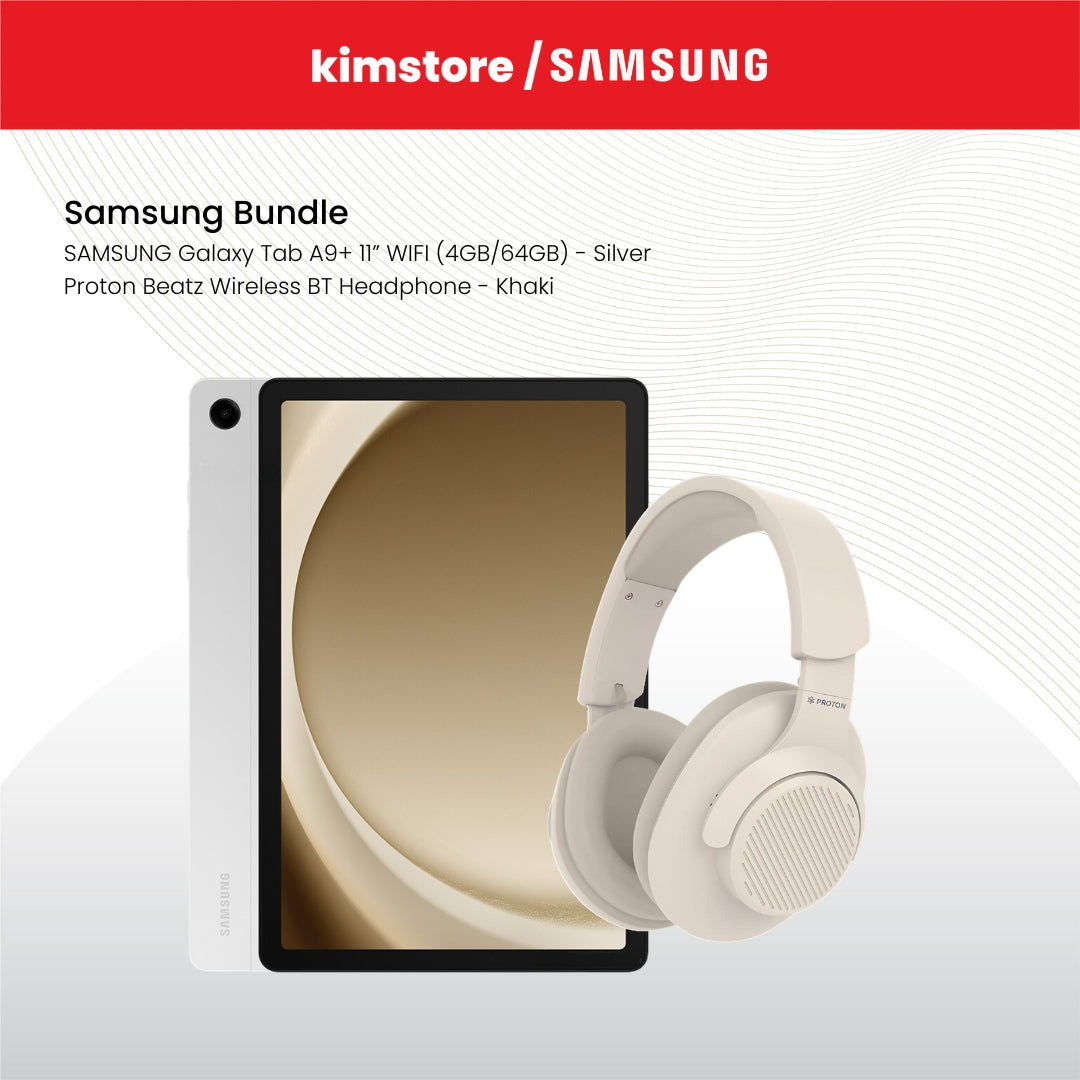 Bundle: Samsung Tablet + Proton Beatz Wireless BT Headphone - Khaki