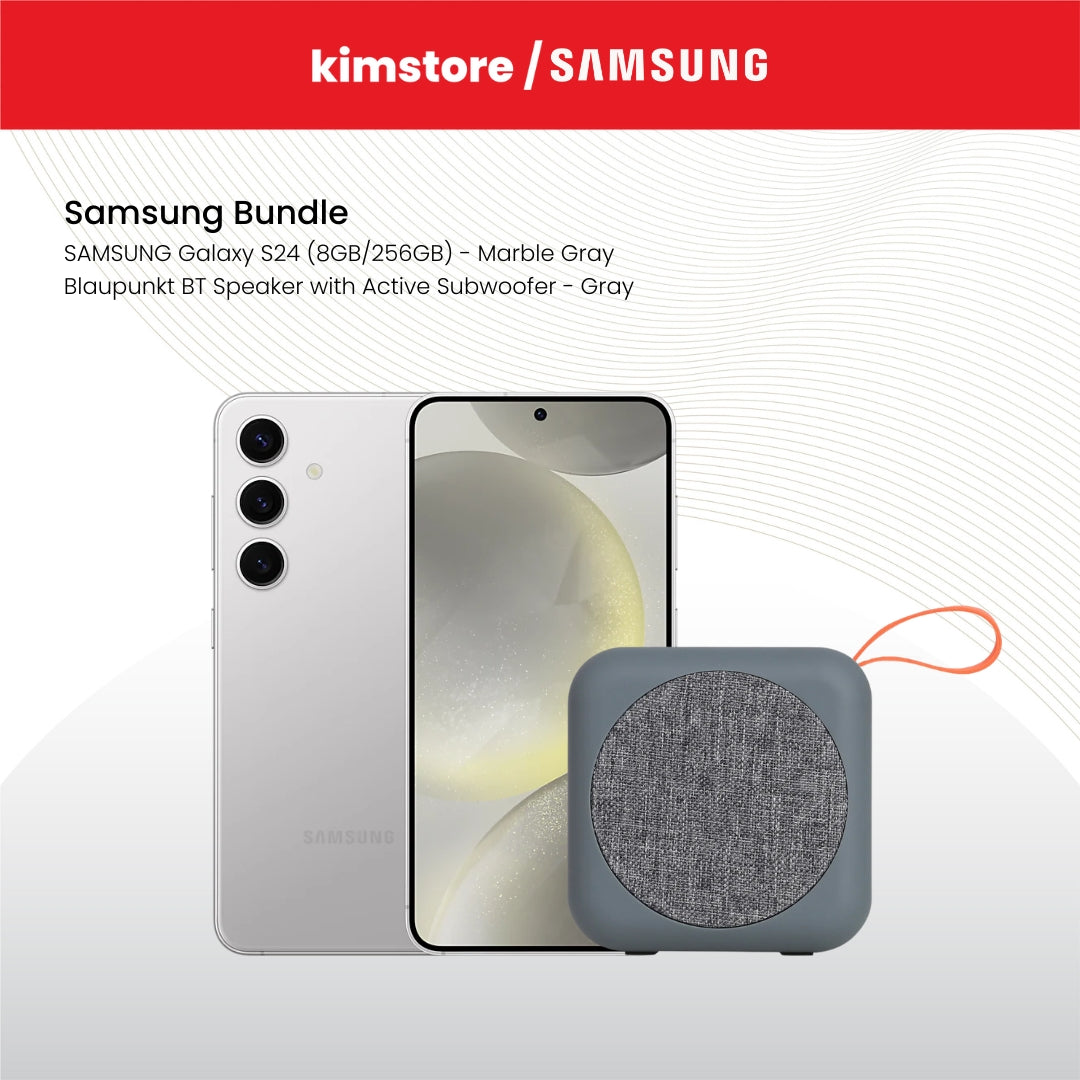 Bundle: Samsung Phone + Blaupunkt BT Speaker with Active Subwoofer - Gray