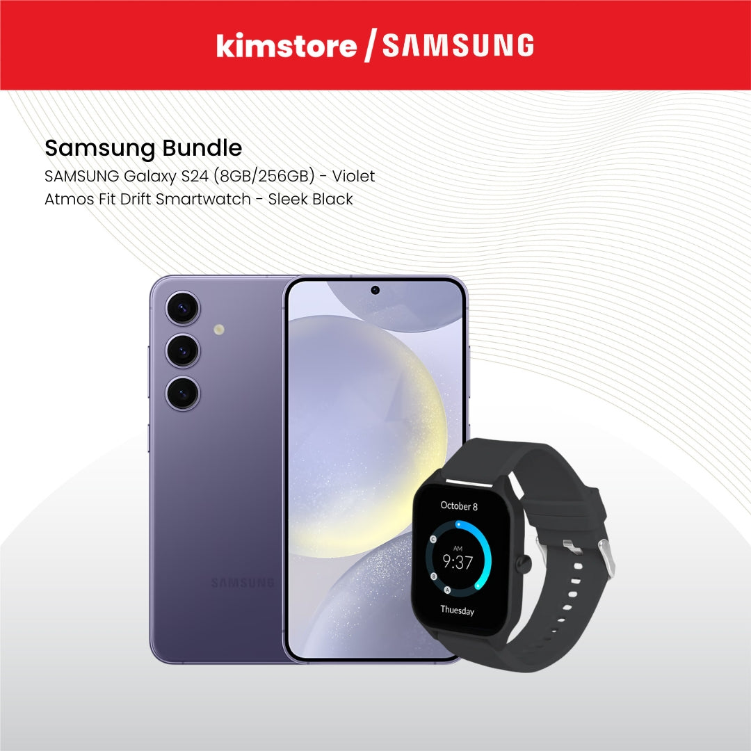 Bundle: Samsung Phones + Atmos Fit Drift Smartwatch - Sleek Black