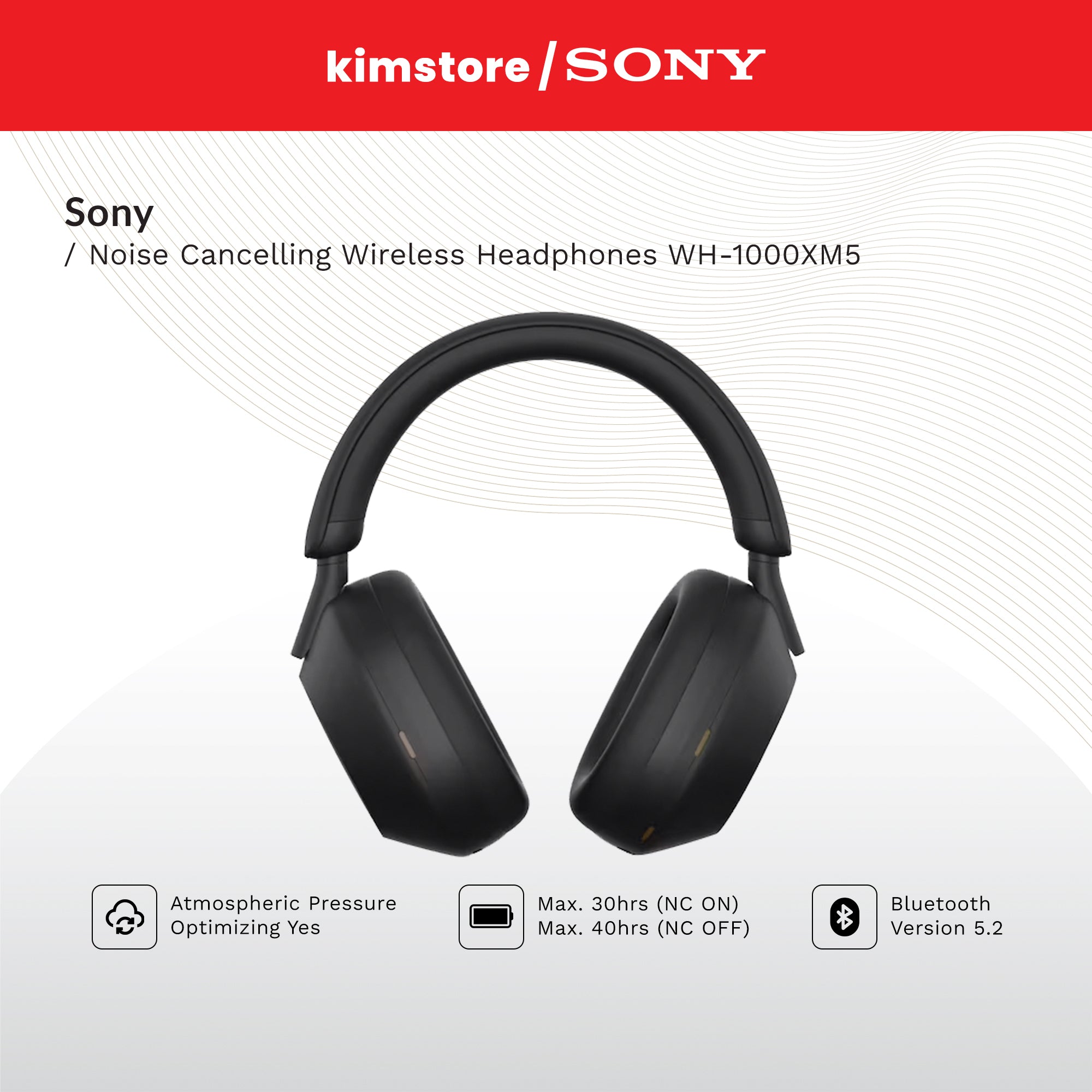 SONY Noise Cancelling Wireless Headphones WH-1000XM5