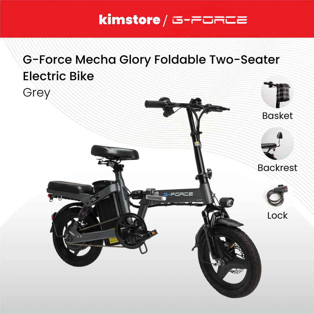 G-Force Mecha Glory Foldable Two-Seater Electric Bike - Grey