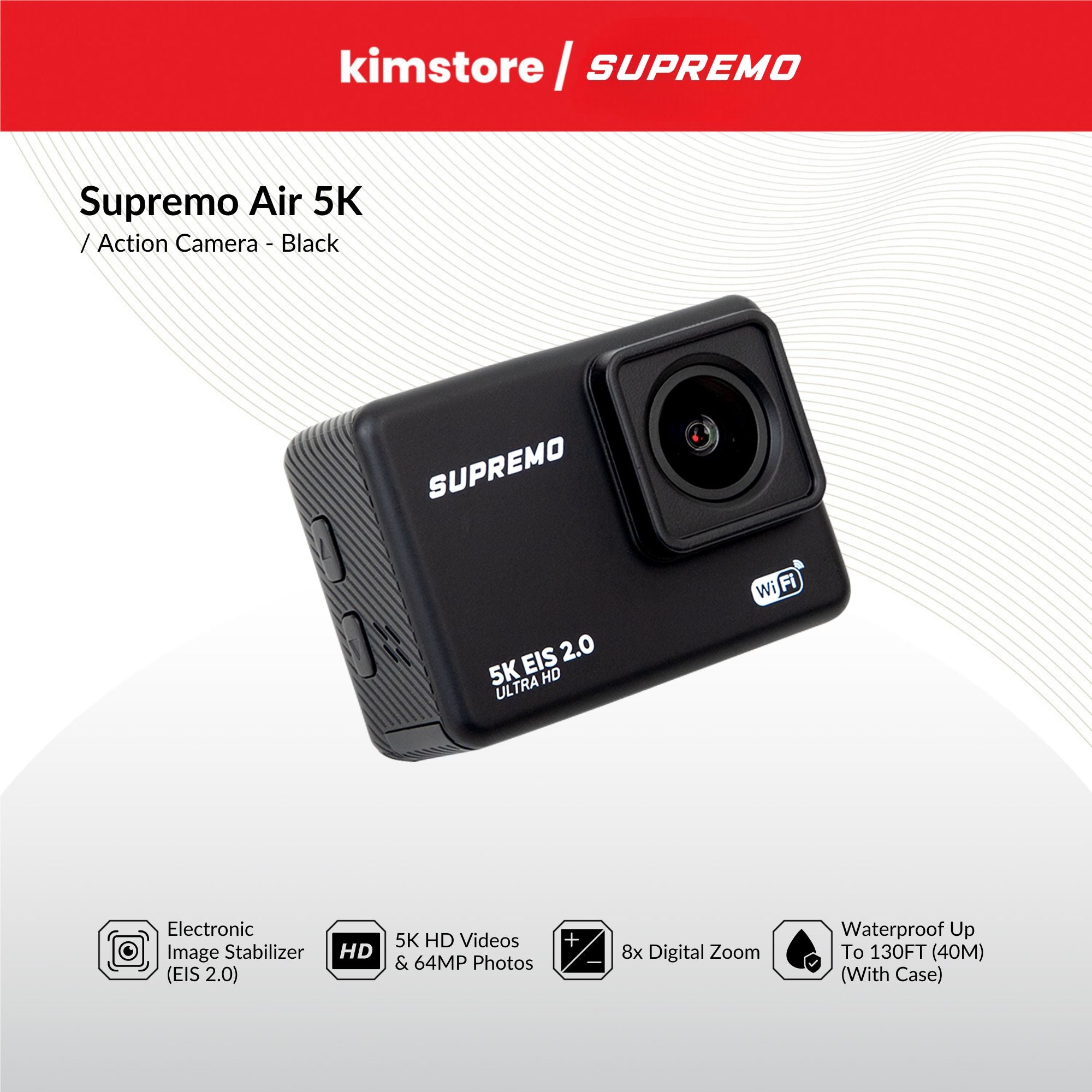 Supremo Air 5K Action Camera