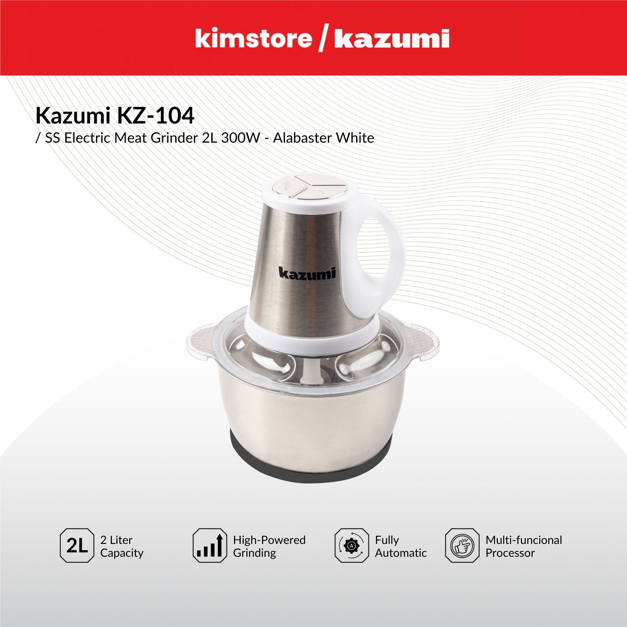 Kazumi KZ-104 SS Electric Meat Grinder 2L 300W