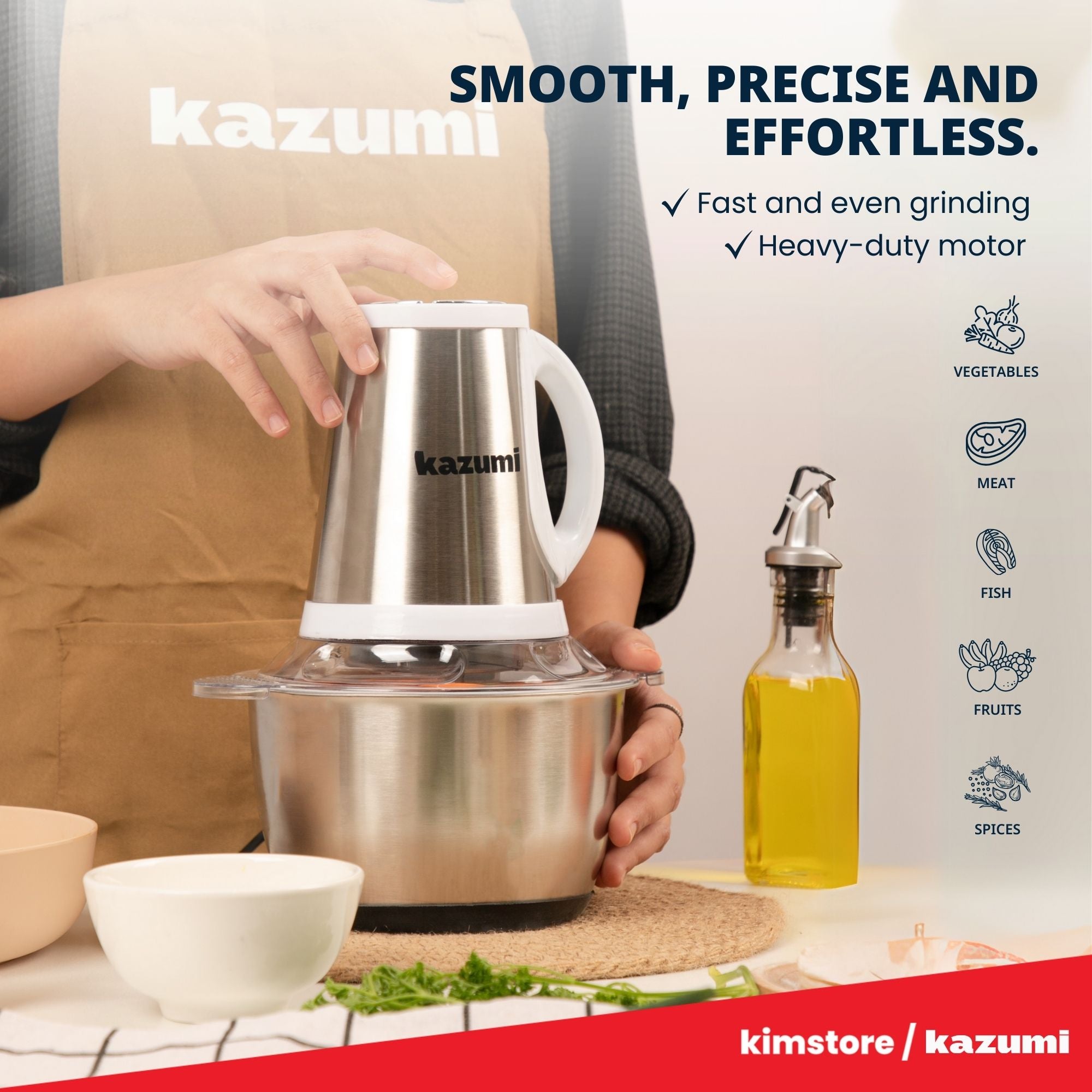 Kazumi KZ-104 SS Electric Meat Grinder 2L 300W