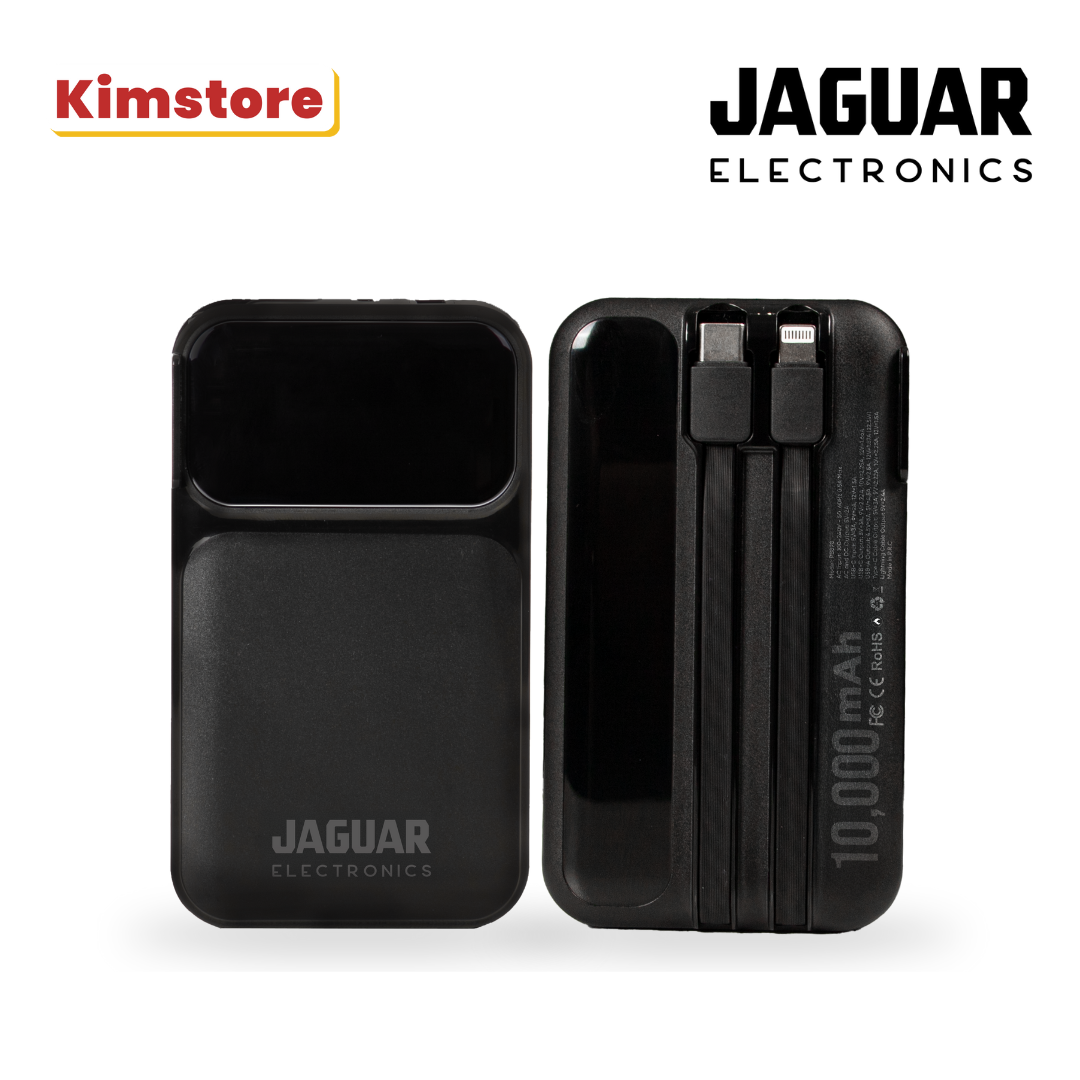 Jaguar Electronics PB898 10000mAh 22.5W PD/QC 3.0 Power Bank With Plug and Built-in Cables