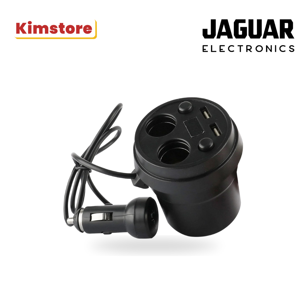 Jaguar Electronics Car Charger Hub with Cigarrette Lighter Socket