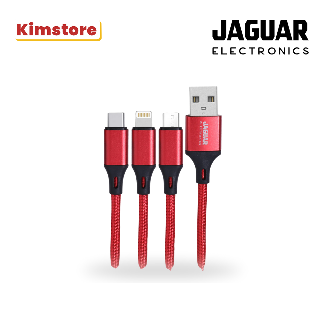 Jaguar Electronics CG28 1.5A - 2.8A 1 Meter Fast Charging 3-in-1 Cable