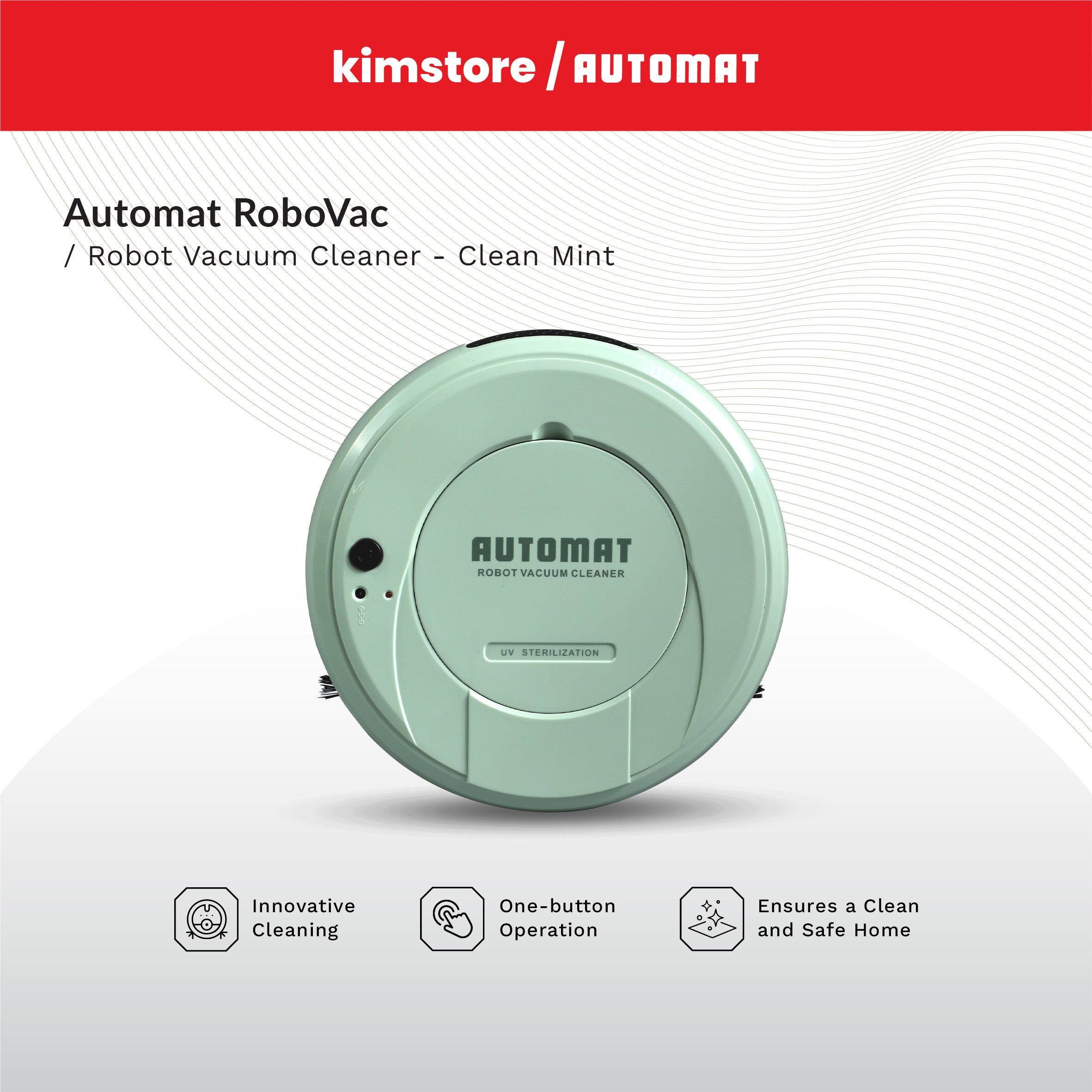 Automat Robovac Robot Vacuum Cleaner UVC Sterilization Carpet Tiles Marble Floor Pet Hair Dirt Suction Cleaning Robot Sweeping