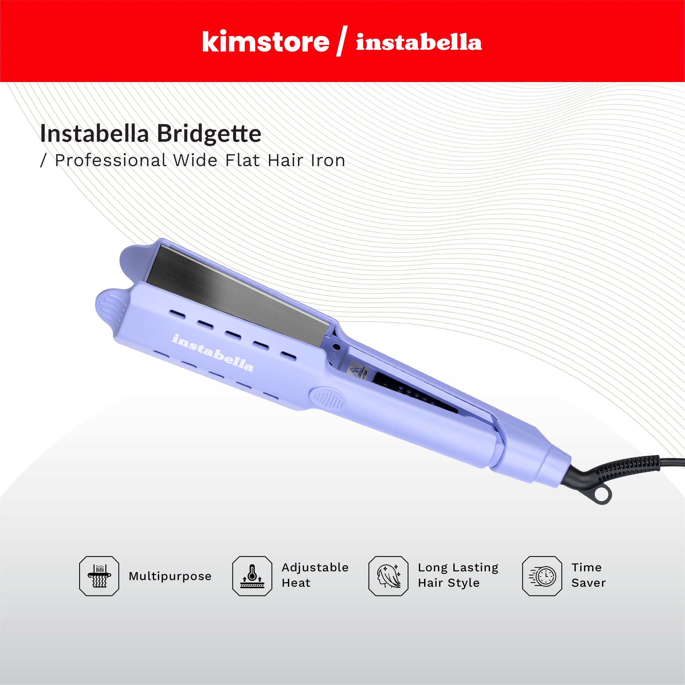 Instabella Bridgette Professional Wide Flat Hair Iron HS-341