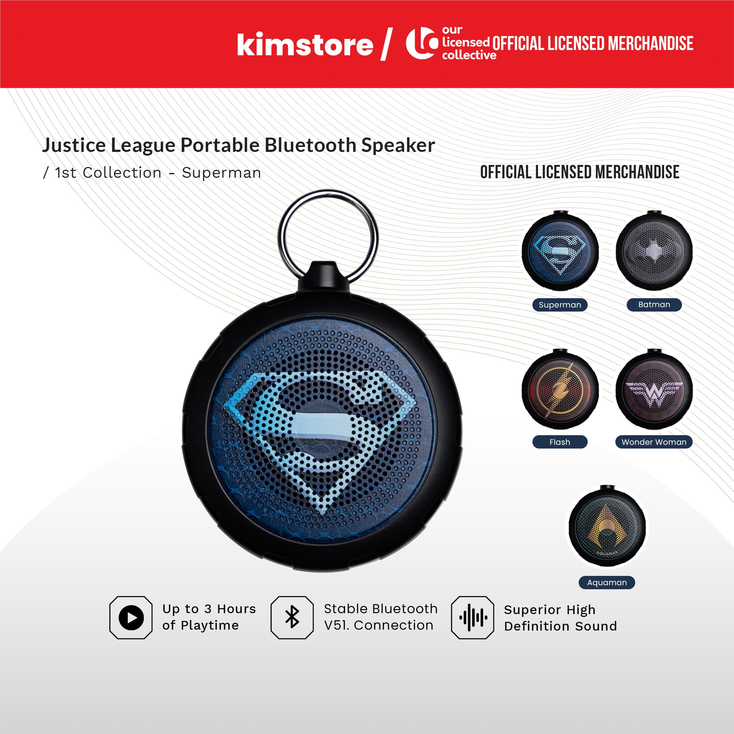 JUSTICE LEAGUE Portable Bluetooth Speaker 1st Collection