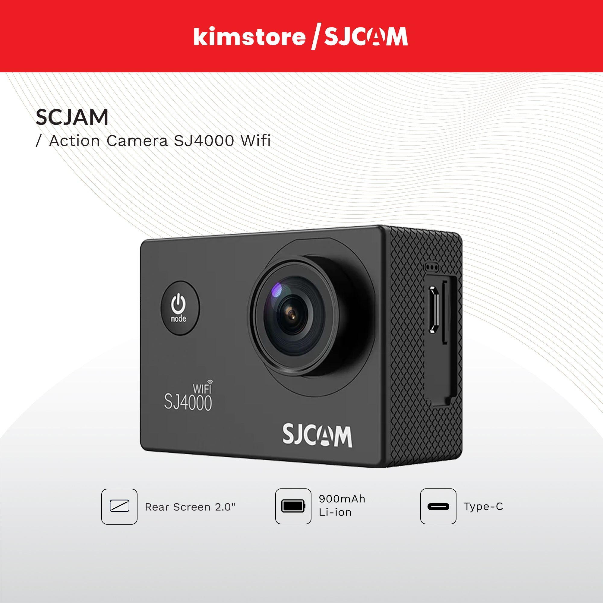 SJCAM Action Camera SJ4000 with MicroSD and Battery Charger