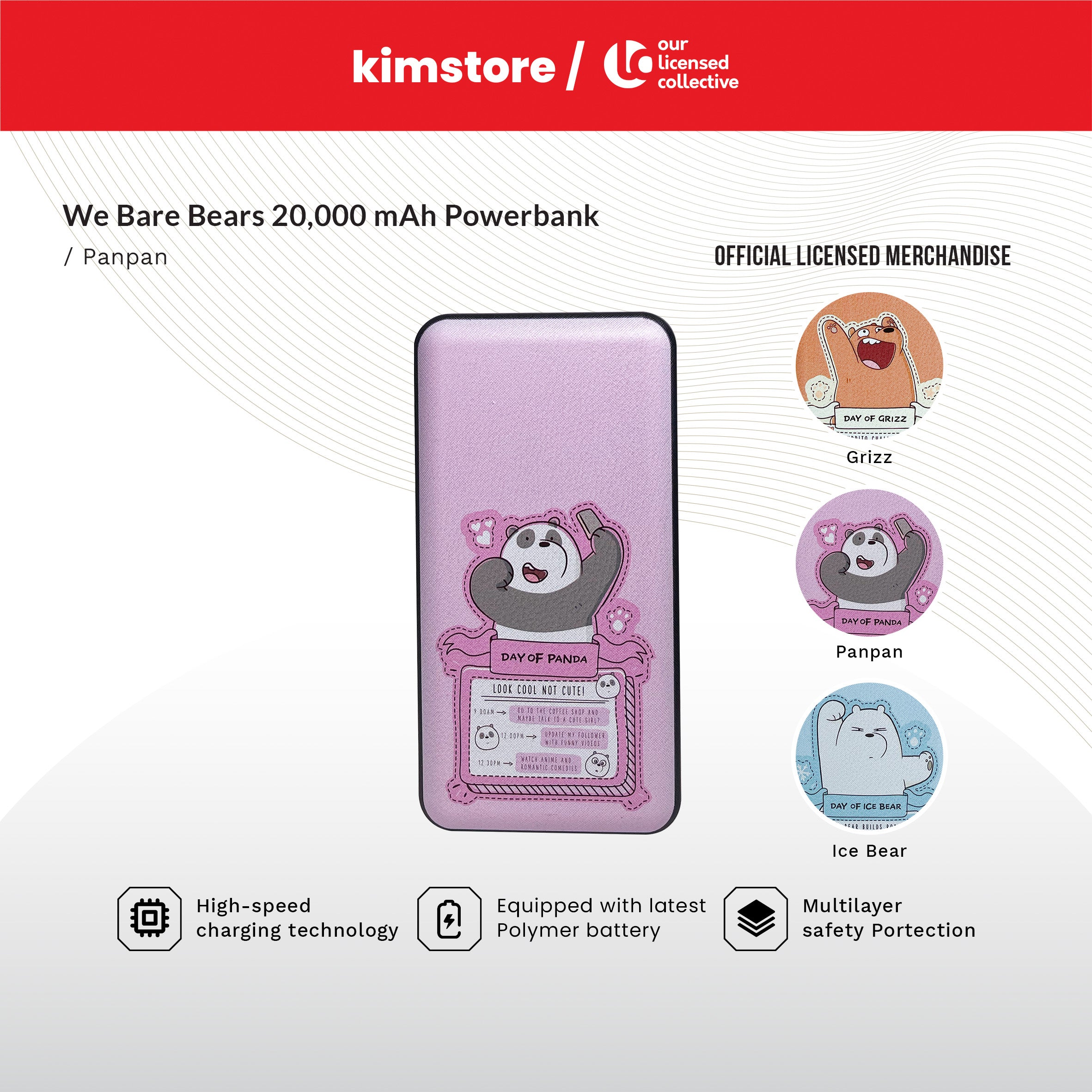 OLC We Bare Bears 20,000 mAh Powerbank