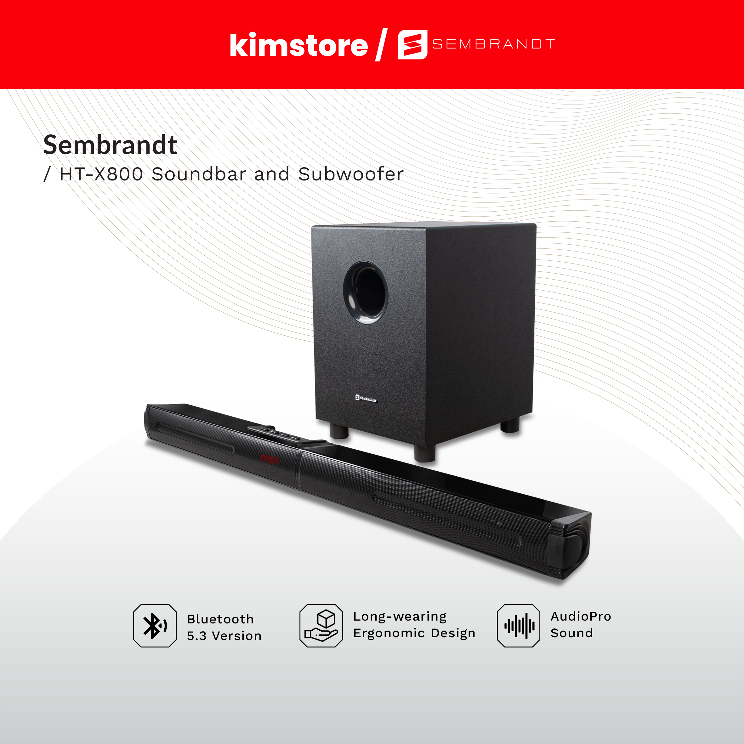 [OPEN BOX] [B] Sembrandt HT-X800 Soundbar with Subwoofer