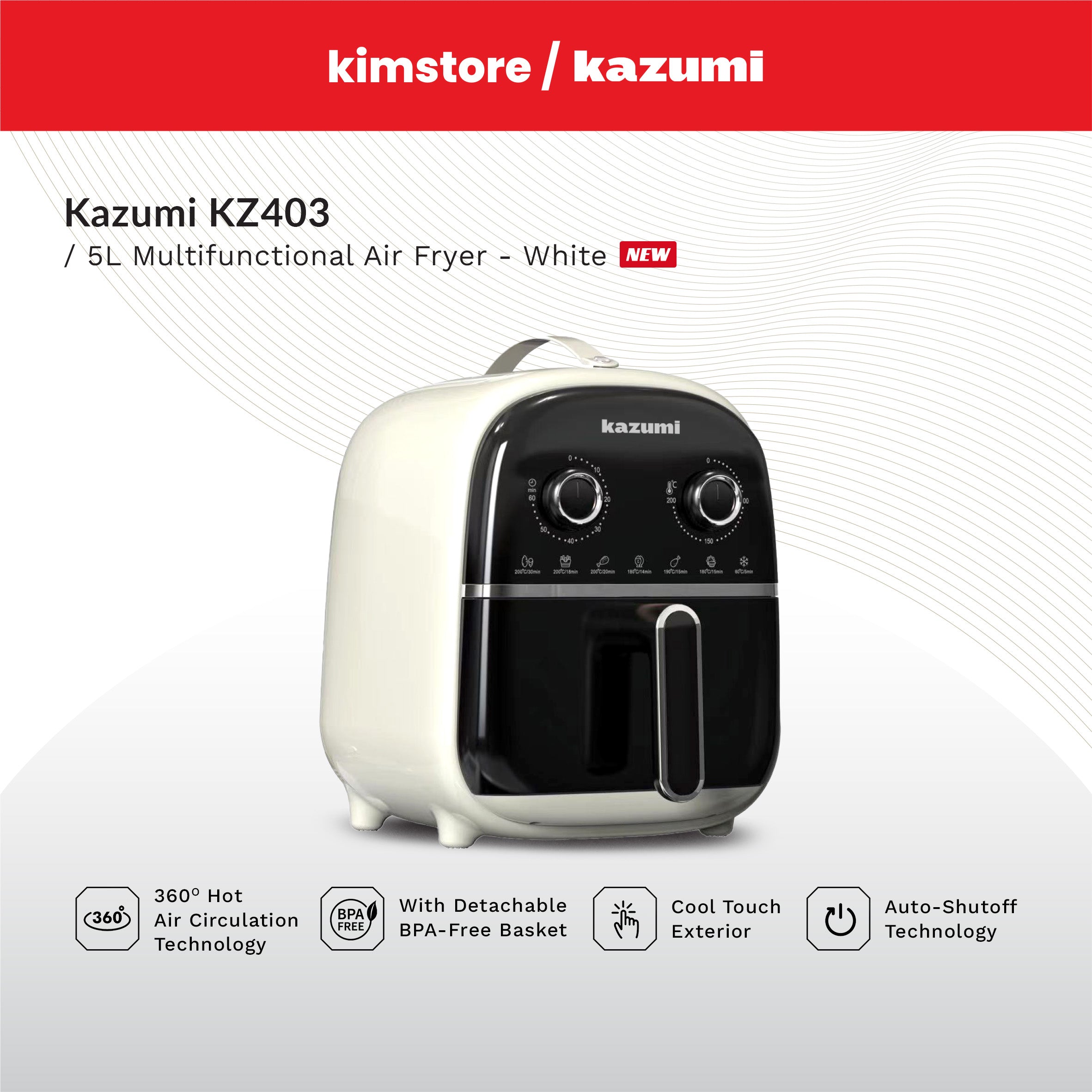 Kazumi KZ-403 5L Multifunctional Air Fryer