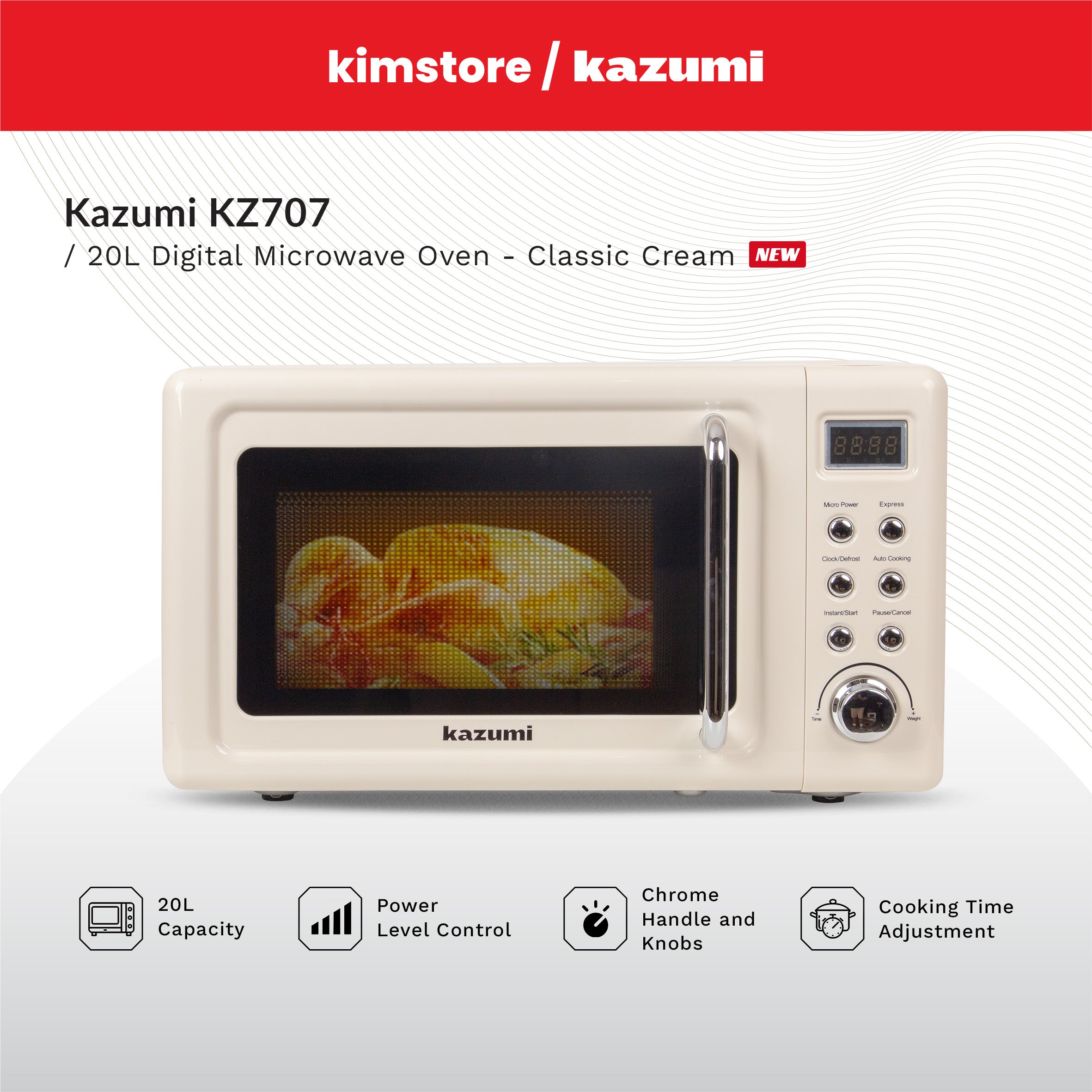 Kazumi KZ-707 20L Digital Microwave Oven