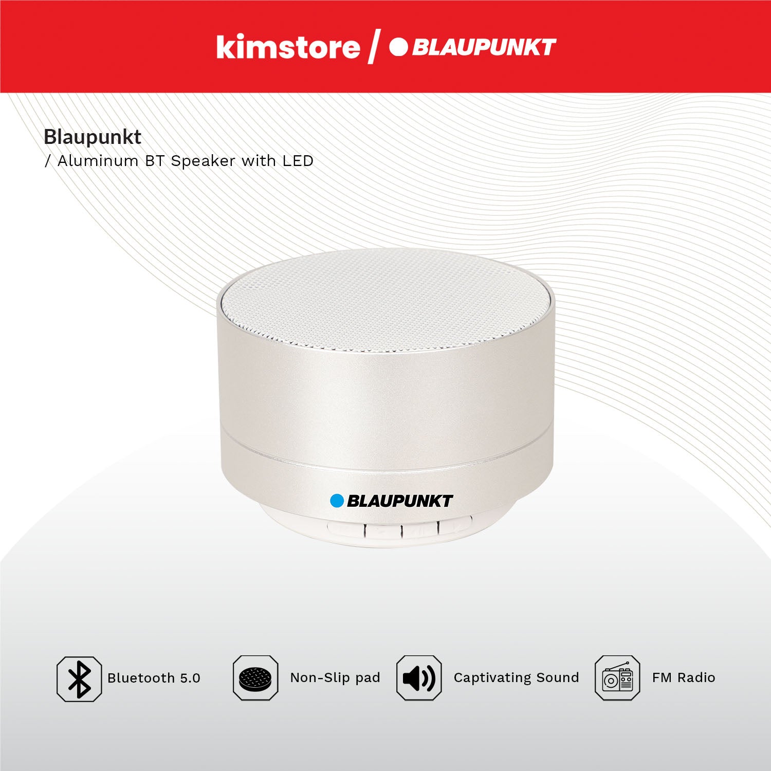 BUNDLE: Blaupunkt Aluminum BT Speaker with LED 2pcs