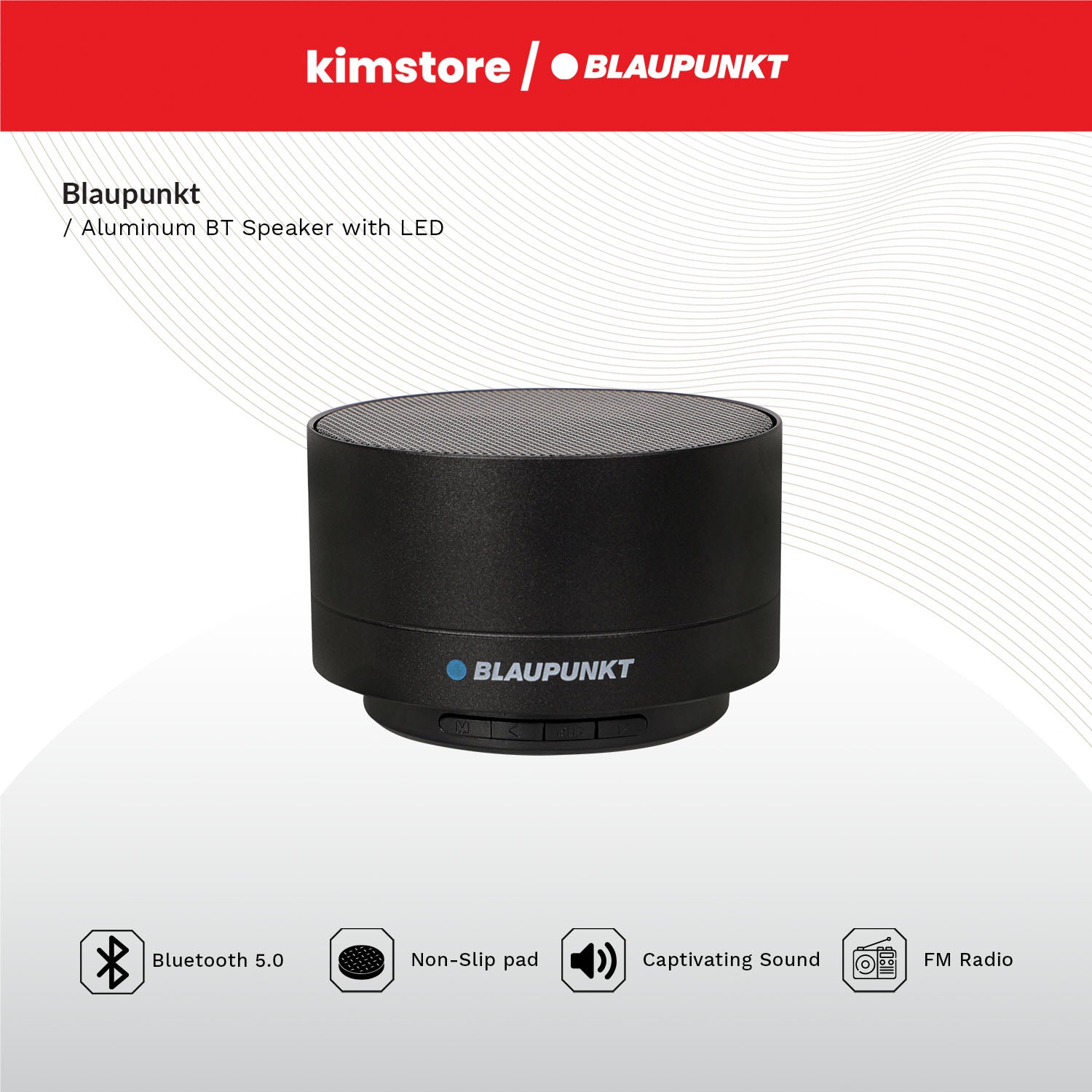 BUNDLE: Blaupunkt Aluminum BT Speaker with LED 2pcs