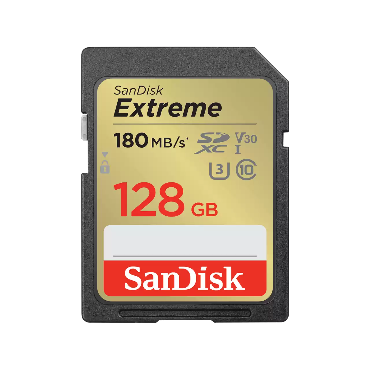 SanDisk Extreme SDXC, SDXVA 128GB, V30, U3, C10, UHS-I, 180MB/s R, 90MB/s W Lifetime Limited