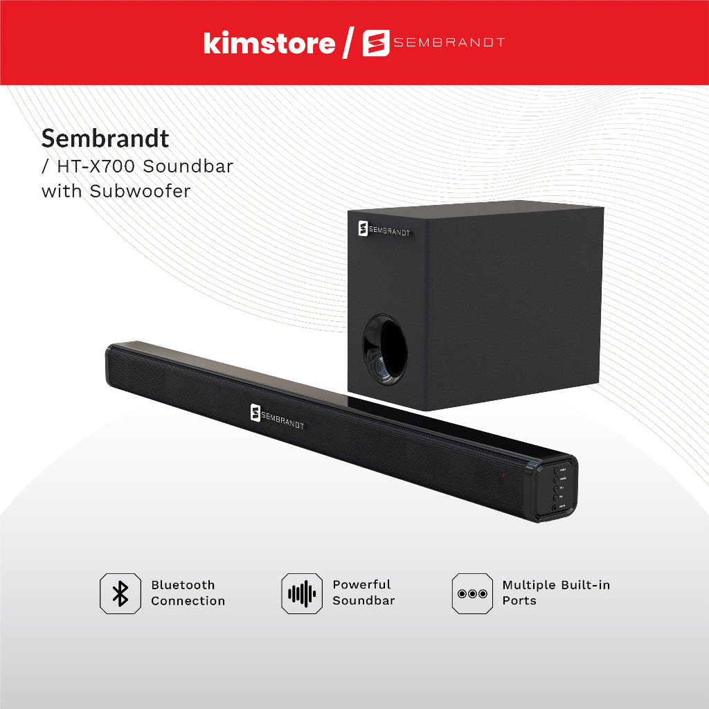 [OPEN BOX] [B] SEMBRANDT HT-X700 Soundbar - Black x SEMBRANDT HT-X700 Subwoofer - Black