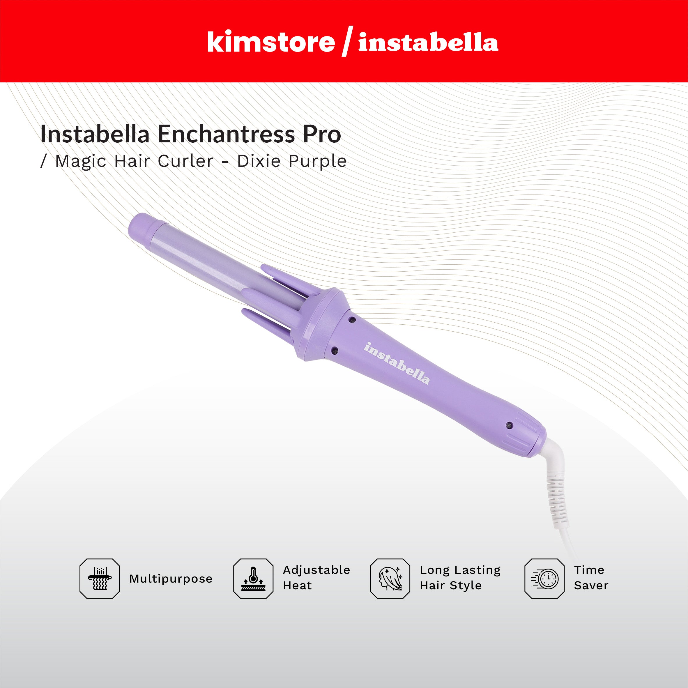 Instabella Enchantress Pro Magic Hair Curler - Dixie Purple